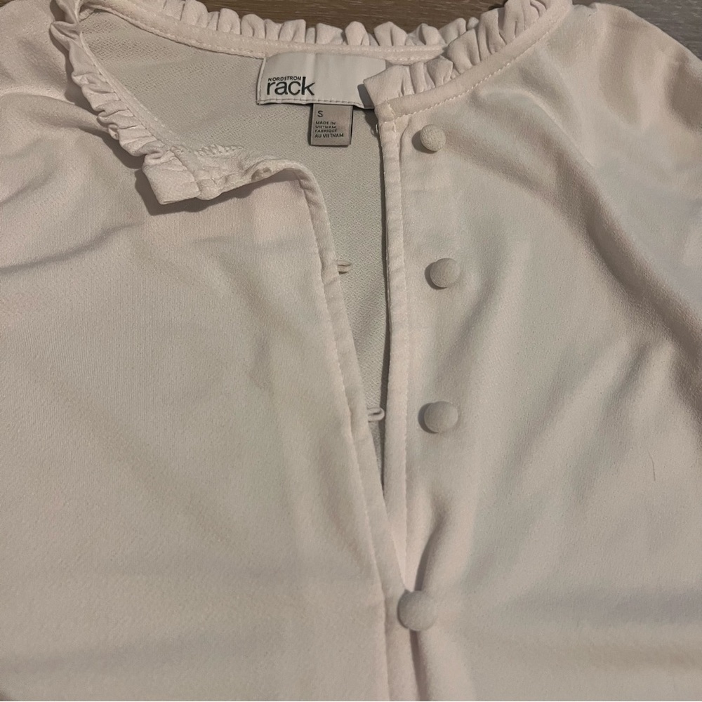 Nordstrom White Ruffled Blouse - Picture 4 of 4